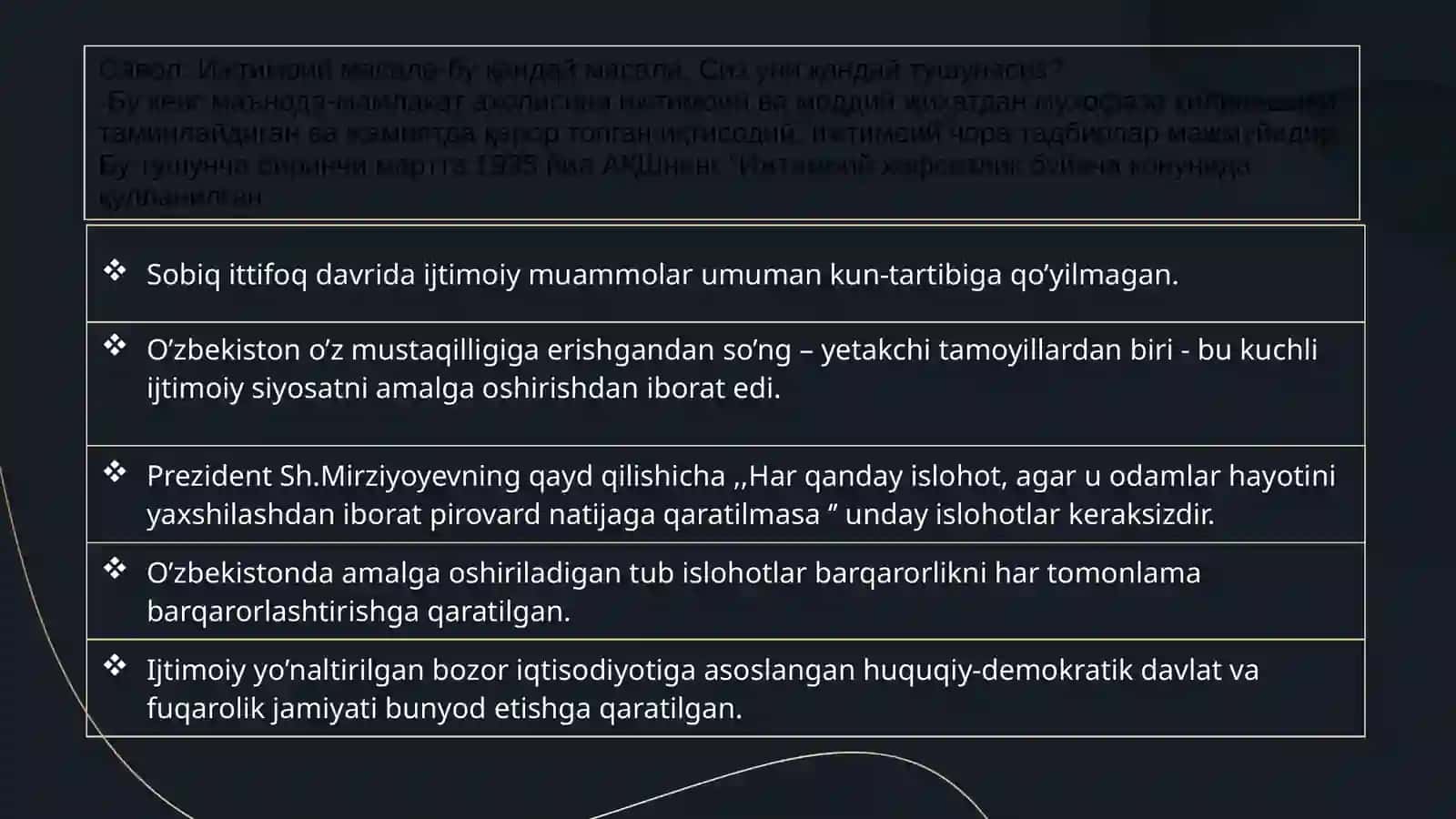 O'zbekiston Respublikasida ijtimoiy sohadagi islohatlar 4