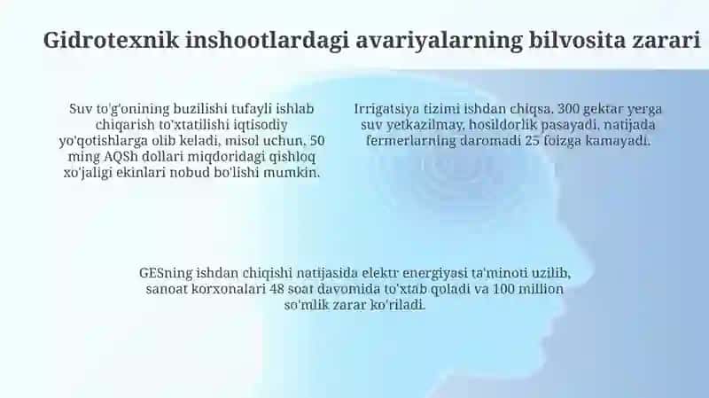 Gidrotexnika Inshoatlarining Falokati Natijasida Bo'lishi Mumkin Bilvosita va Bevosita Zararlari 4