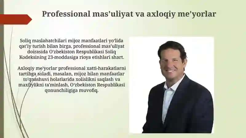 Sudda mijozning maqsadini ko'zlab vakillik qilishda soliq maslahati bo'yicha xizmatlar ko'rsatish 4