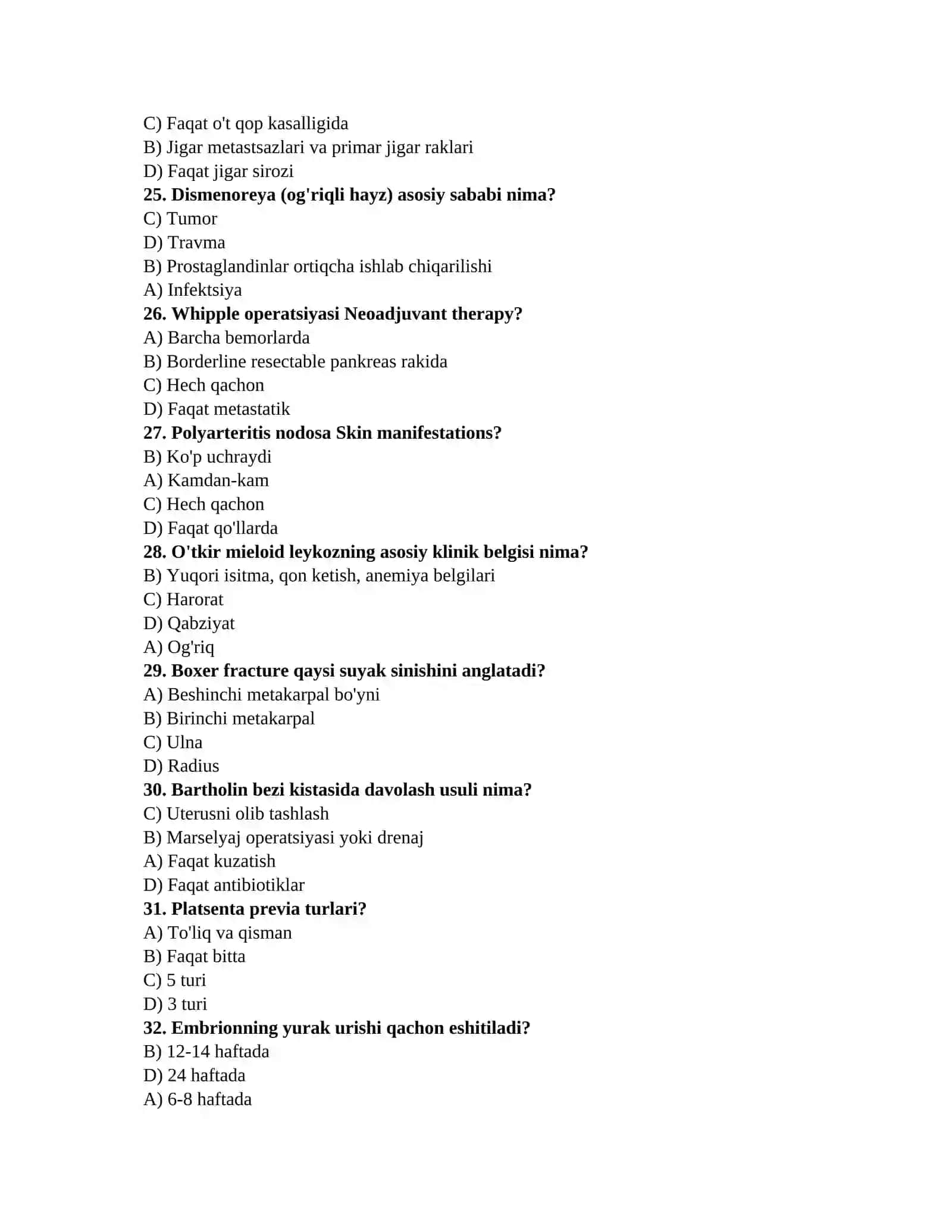 Ordinatura test bazasi 4