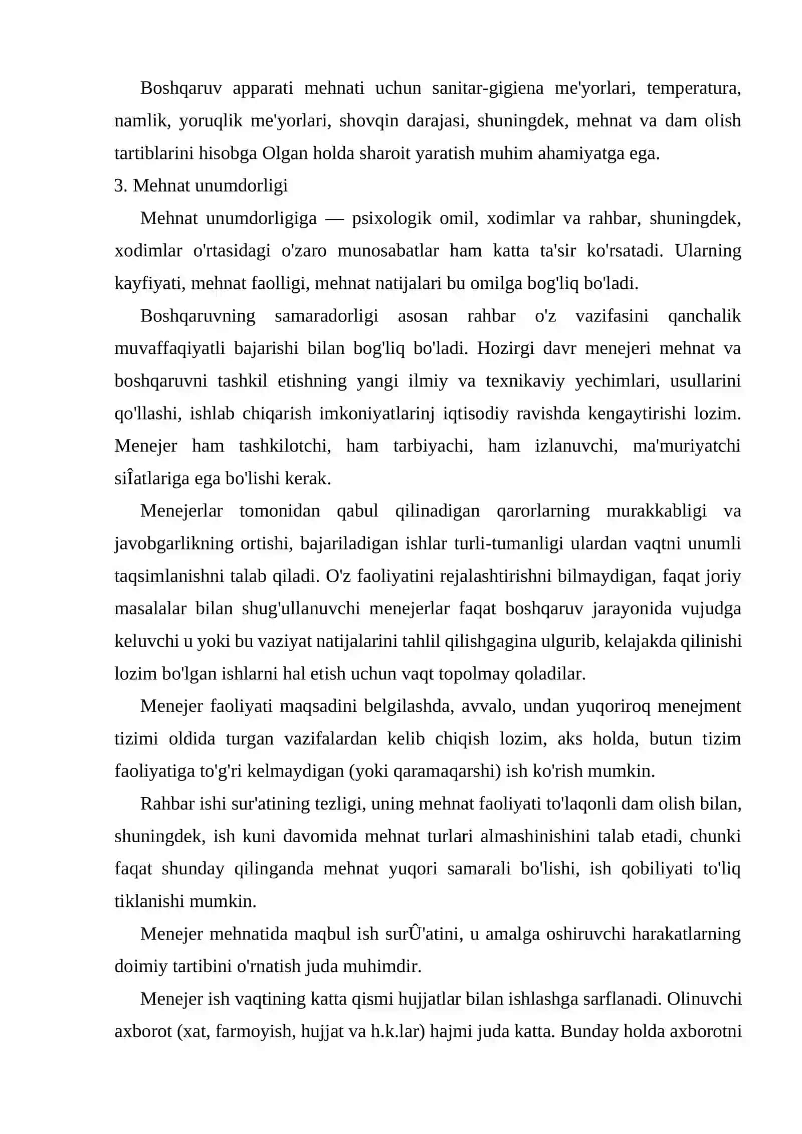 Menejment tizimida menejerlar faoliyatini tashkil etish 4