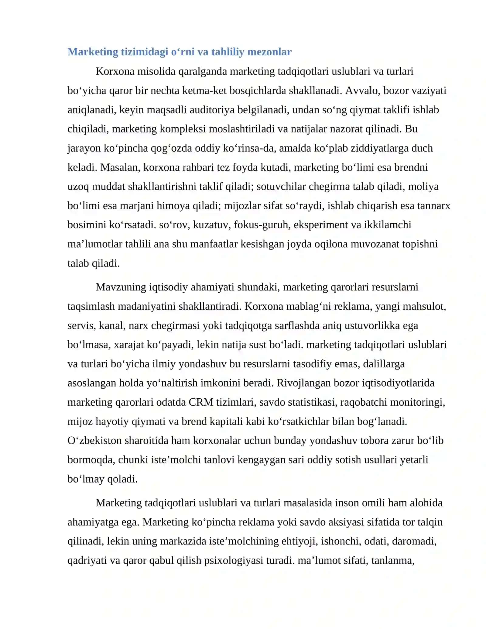Marketing tadqiqotlari uslublari va turlari 4