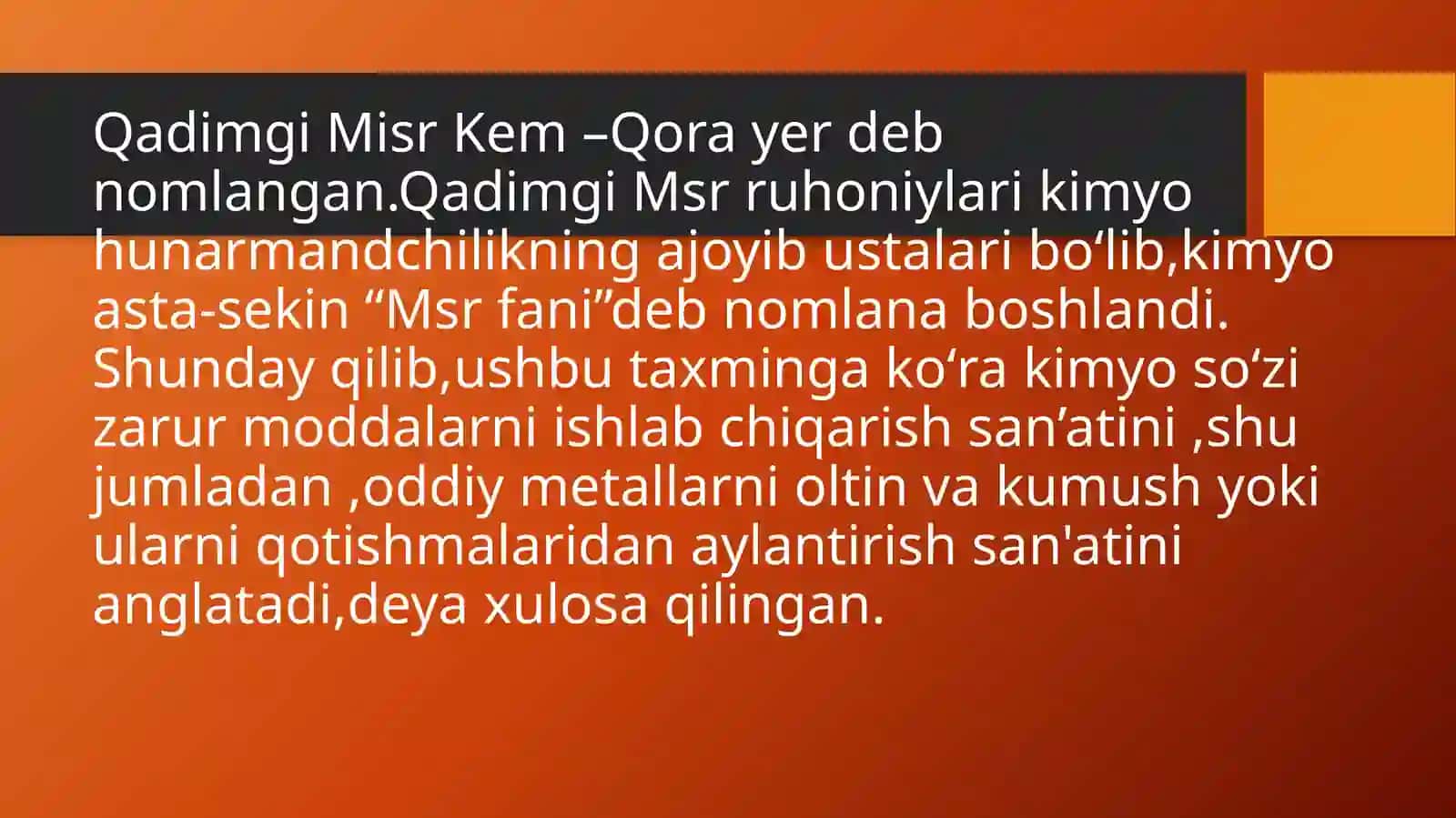 Kimyoning rivojlanish tarixi 4