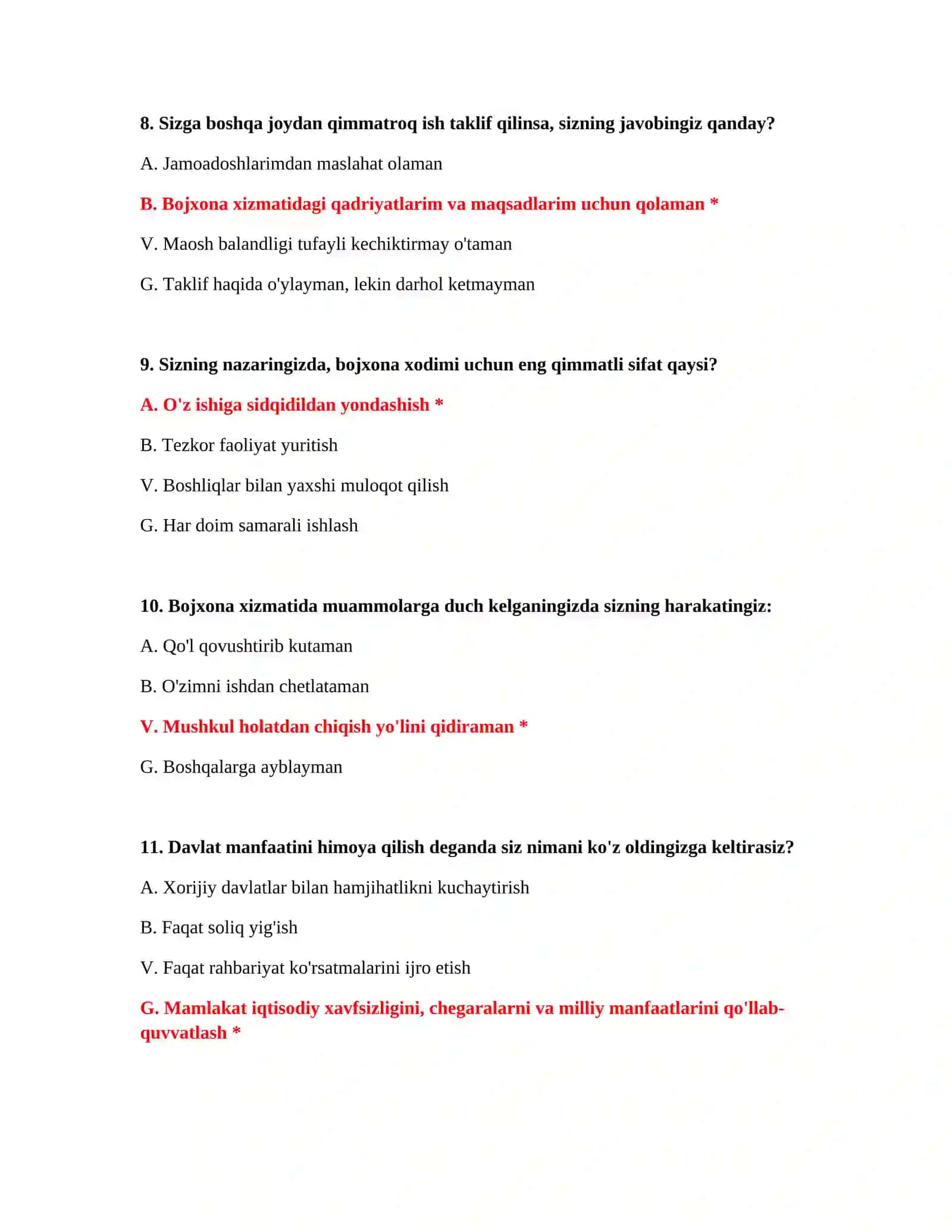 Bojxona IQ testlari online 4