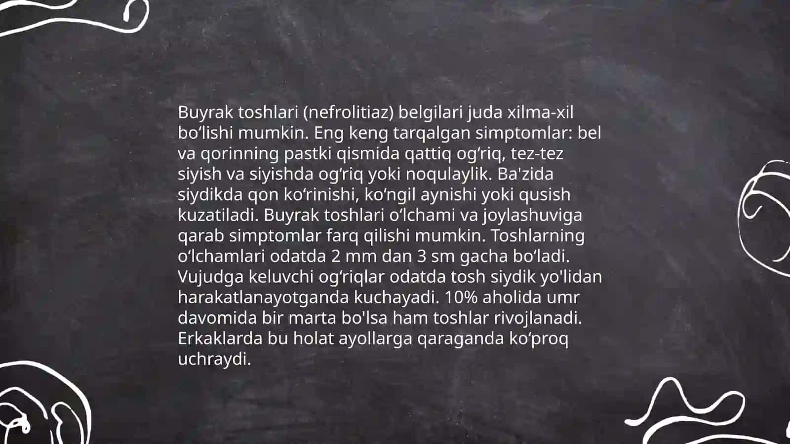 Buyraklarda urat toshlarini hosil bo'lishi va davolash usullari 4