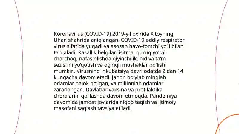 Nafas yo‘llari ineksiyasi. Korxonavirus.Gripp. O‘RVI 4