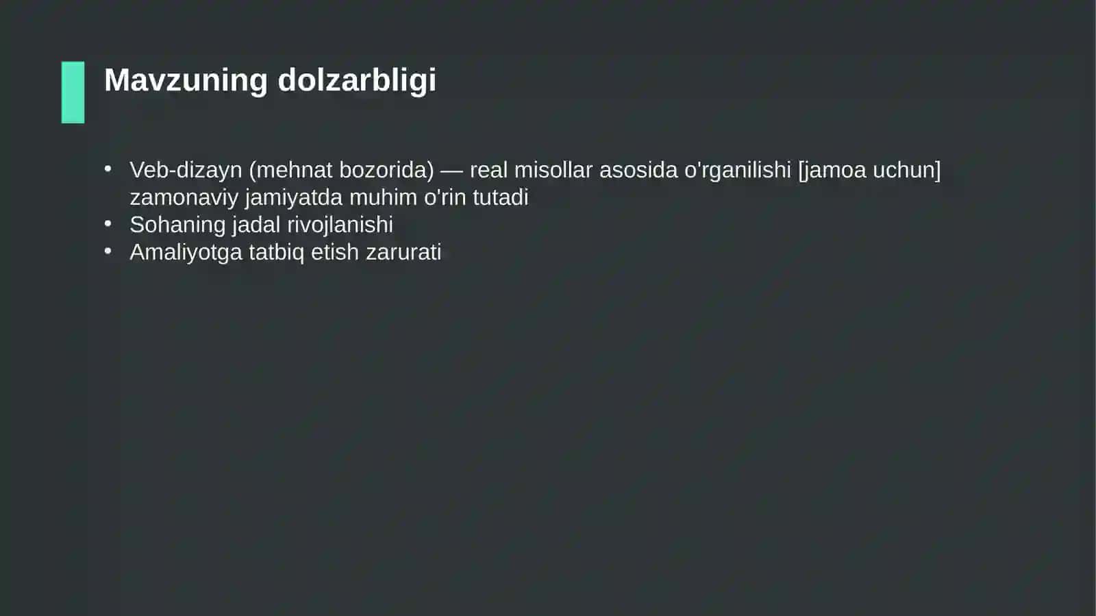 Veb-dizayn (mehnat bozorida) — real misollar asosida o'rganilishi [jamoa uchun] 4
