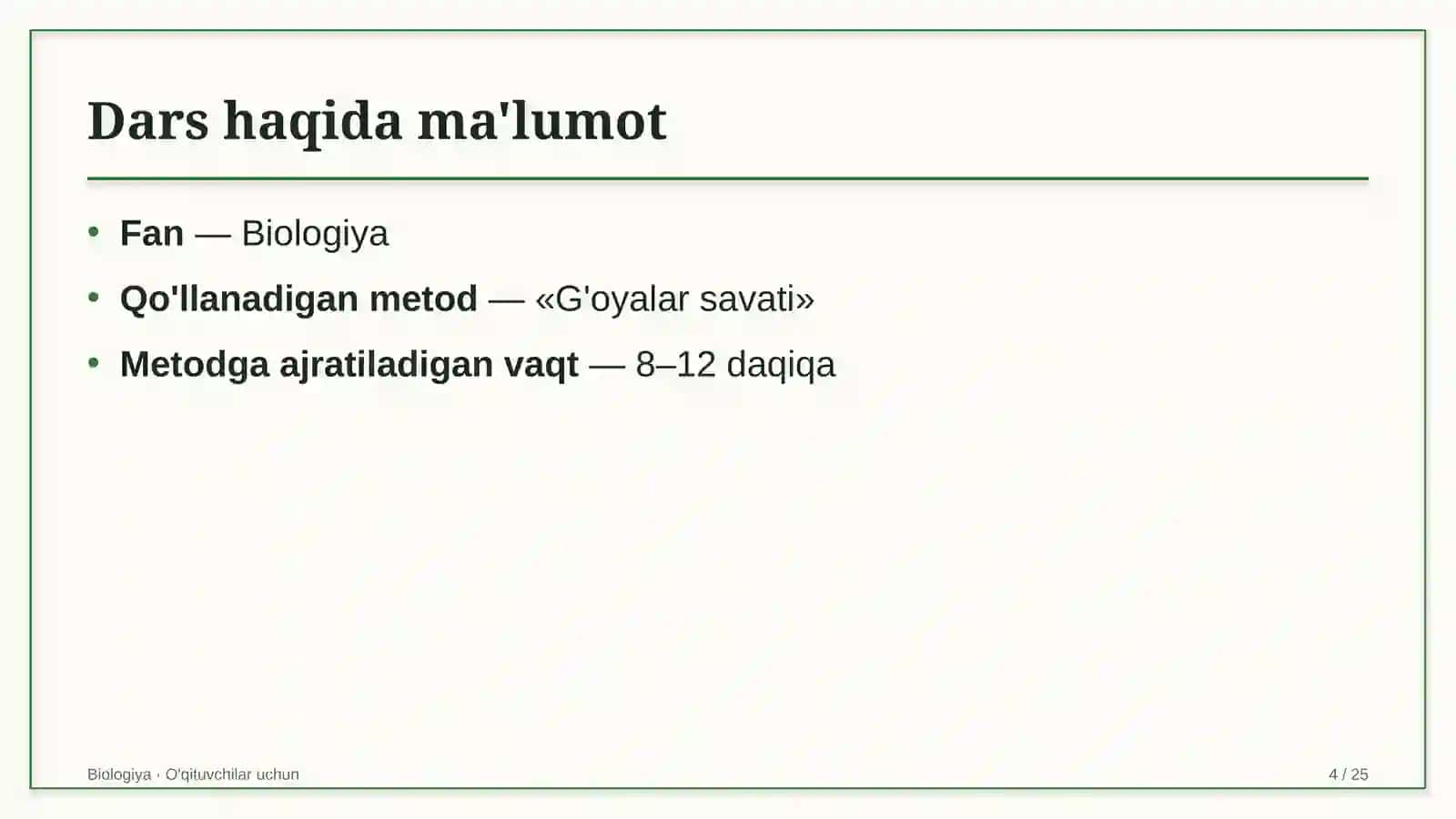 biologiya darslarida g'oyalar savati metodidan foydalanish 4256 4