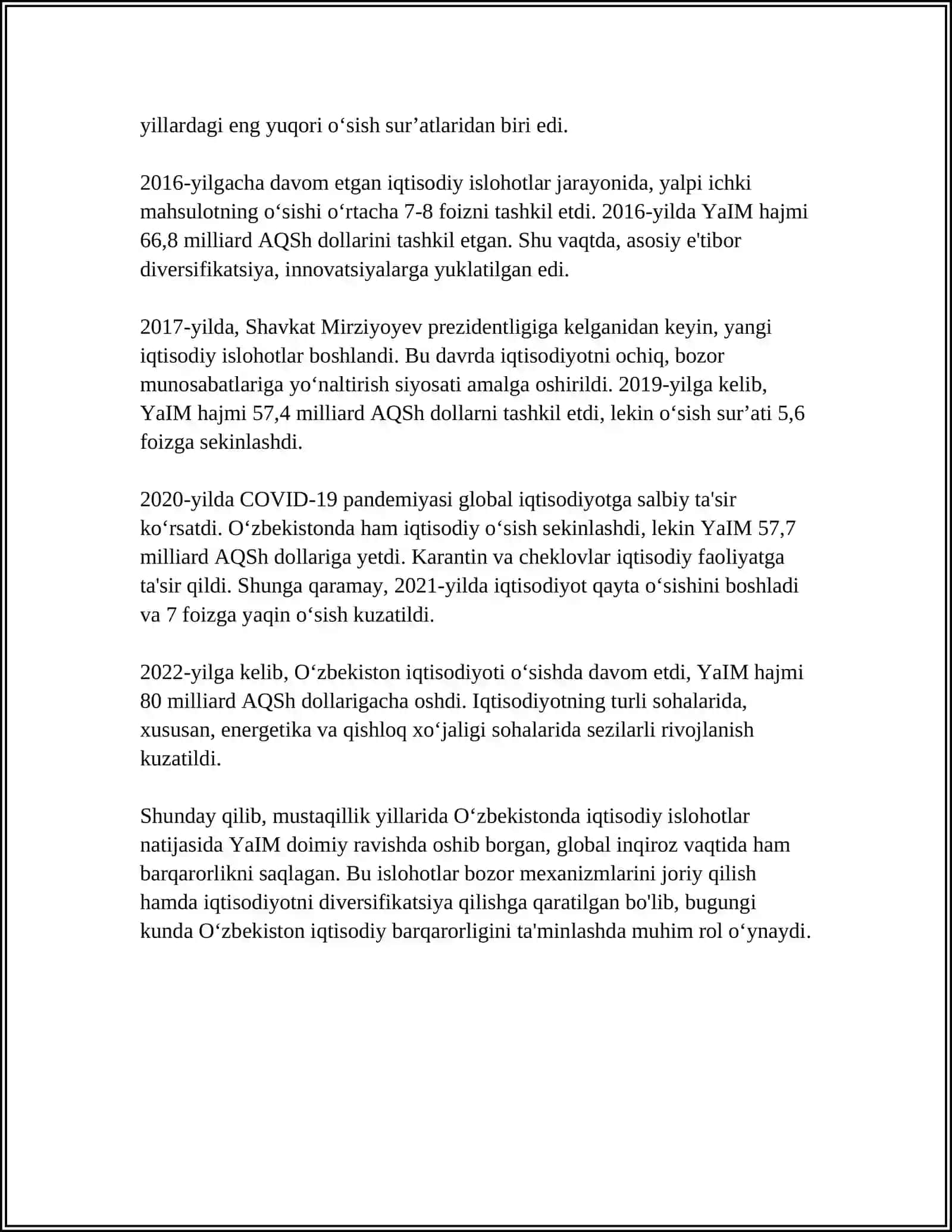 O'ZBEKISTON RESPUBLIKASINING MUSTAQILLIK YILLARIDA IJTIMOIY IQTISODIY HOLATI 4