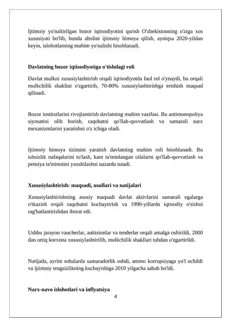 Bozor iqtisodiyotiga o'tishning yóllari va xususiyatlari 4