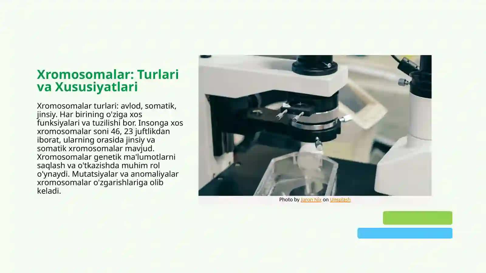Xromosaomalarning tuzilishi va biologik ahamiyati. 4