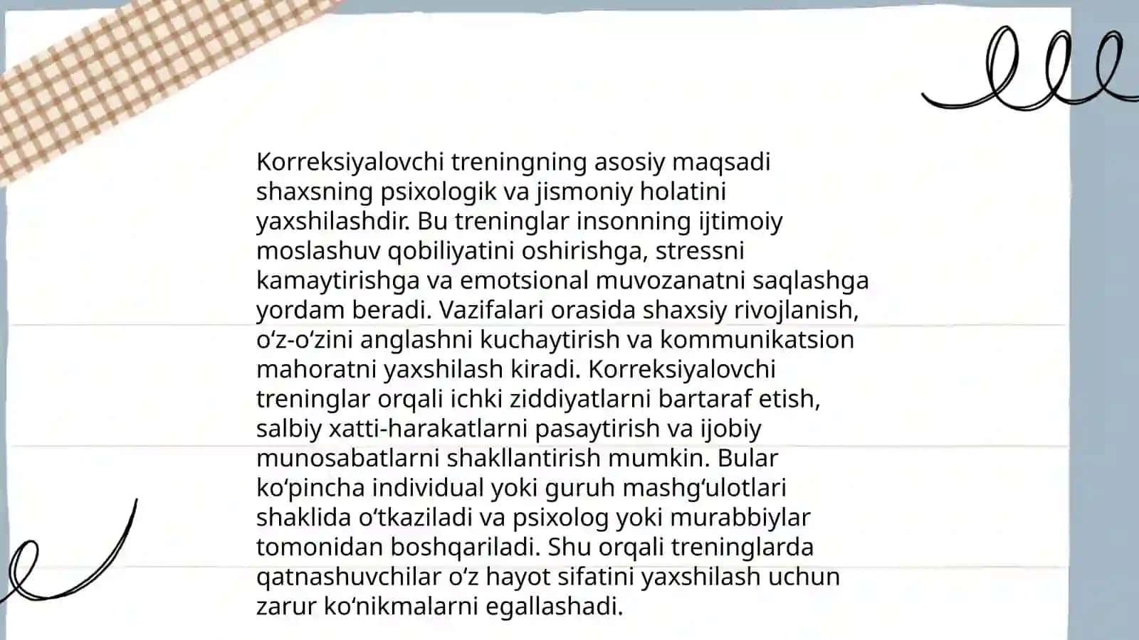 Koʻrishda nuqsoni boʻlgan bolalar bilan korreksiyalovchi trening mashgʻulotlarini tashkil etish va oʻtkazish 4
