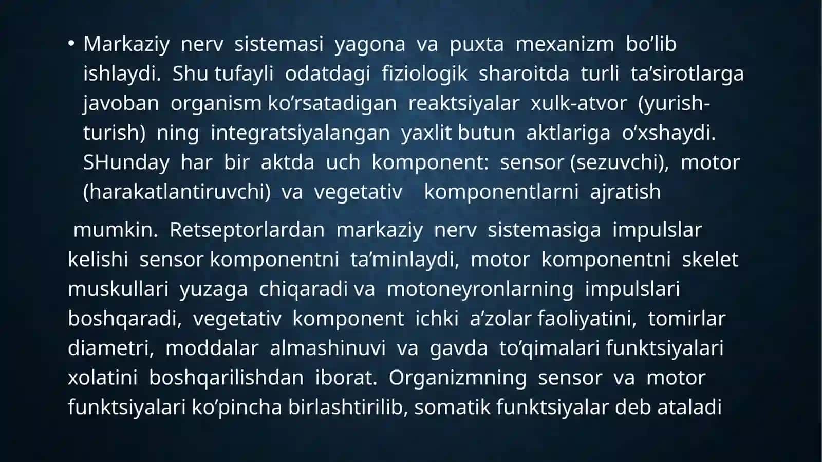 UZUNCHOQ MIYA VA O’RTA MIYA. BOSH MIYA TURLI BO’LIMLARINING FAOLIYATI 4