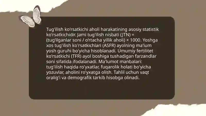 Aholi harakatining statistik ko'rsatkichlari 4