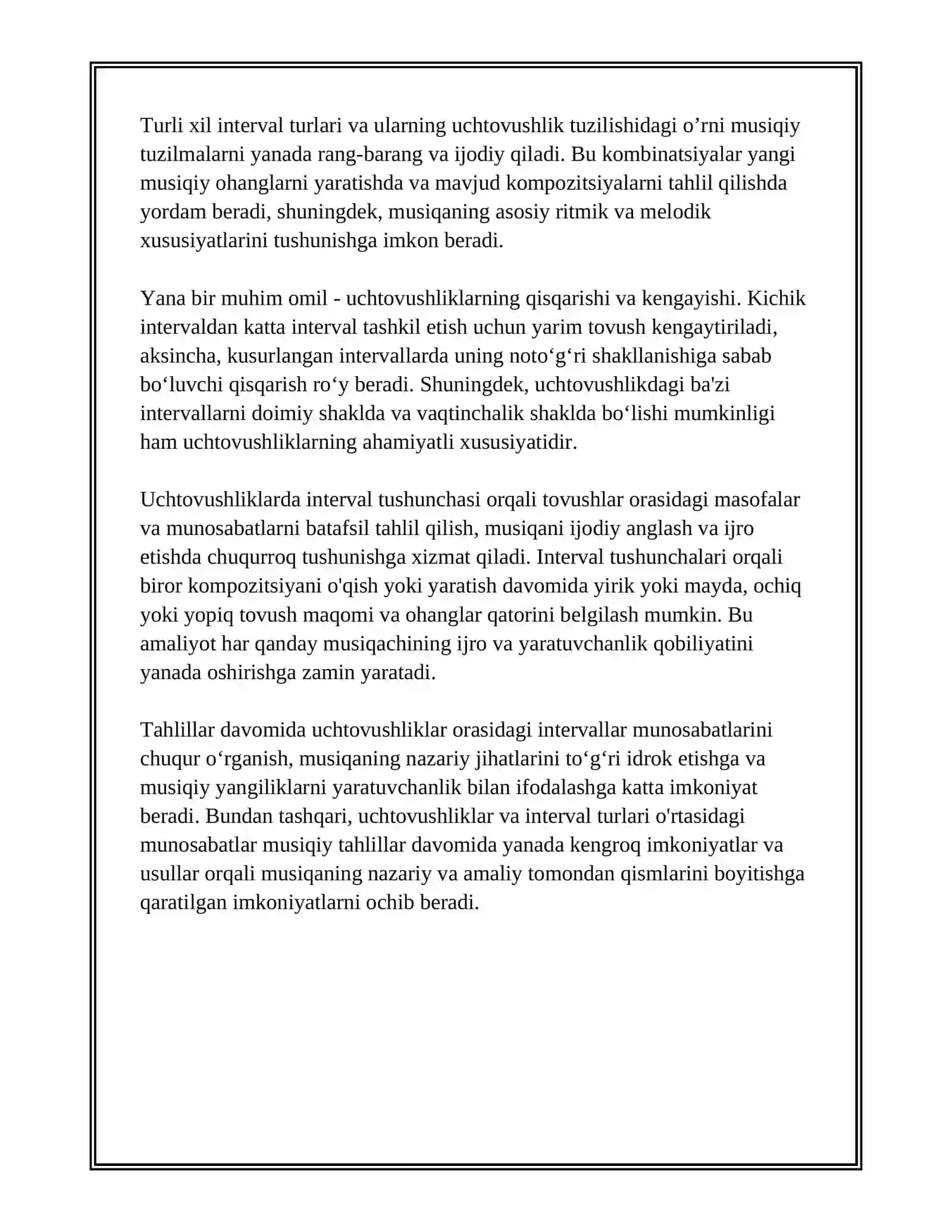UCHTOVUSHLIKLARNING OVOZLAR ORASIDAGI INTERVAL MUNOSABATLARI 4