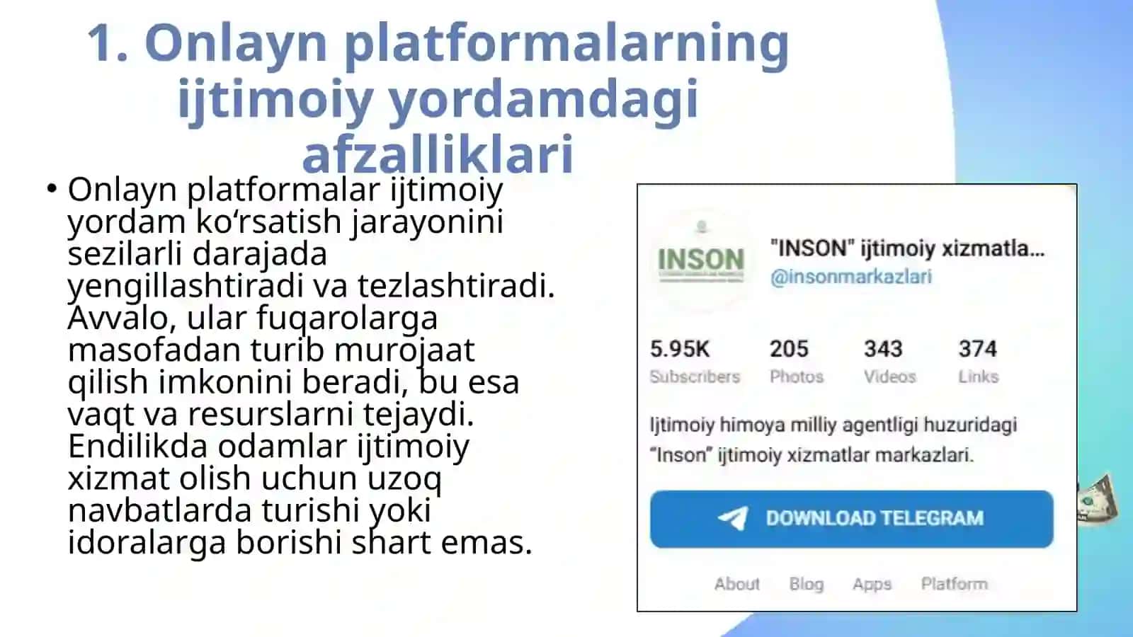 Onlayn platformalar orqali ijtimoiy yordam ko‘rsatishning afzalliklari va muammolari 4