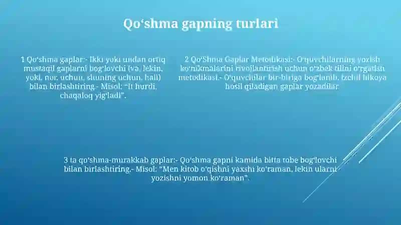 Qo‘Shma Gaplar Metodikasi 4