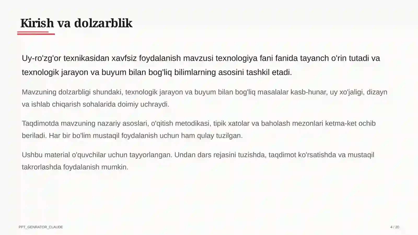 Uy-ro'zg'or texnikasidan xavfsiz foydalanish (7-sinf) 4