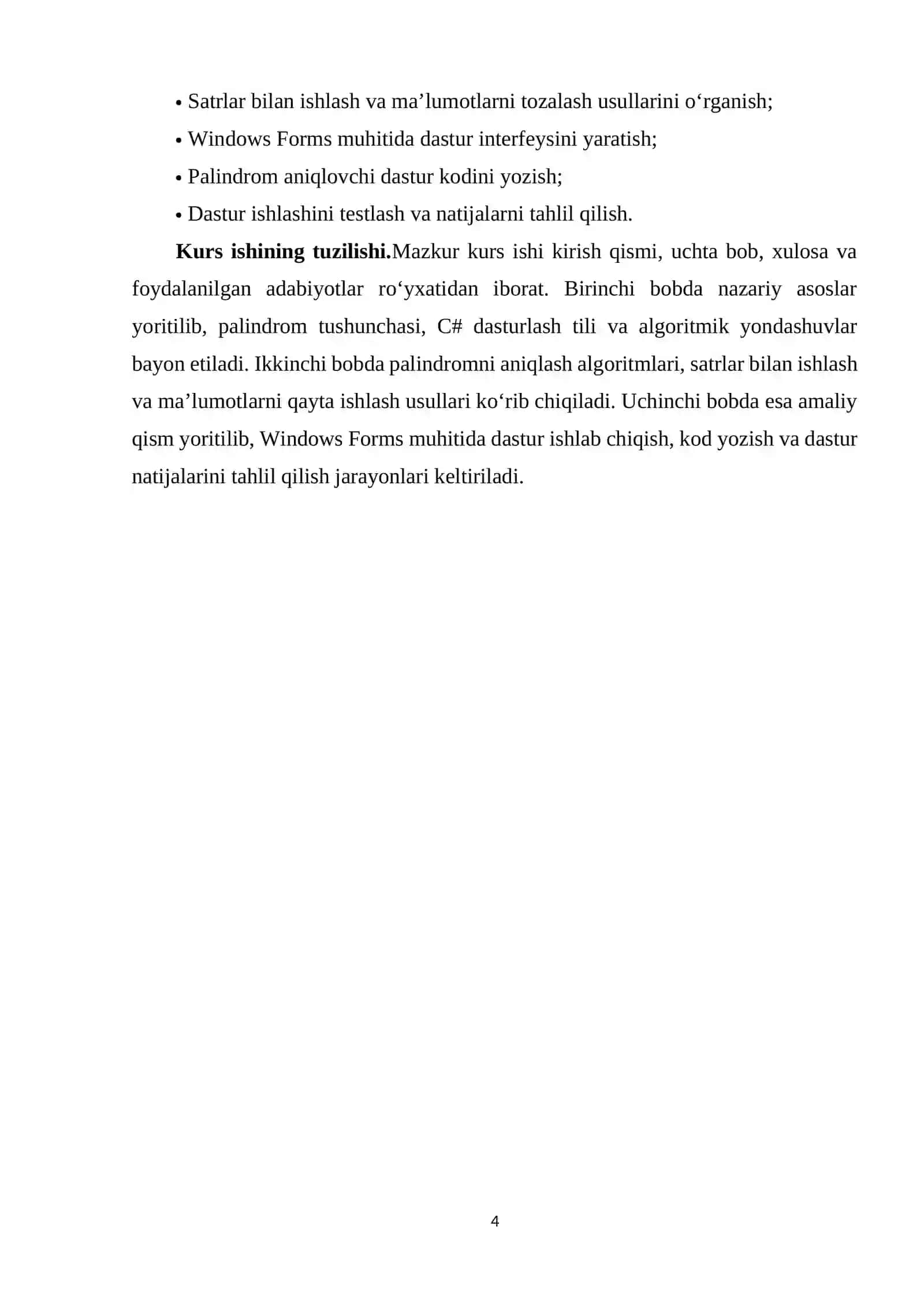 C# tilida palindrom so‘z va gaplarni aniqlovchi dastur tuzish 4