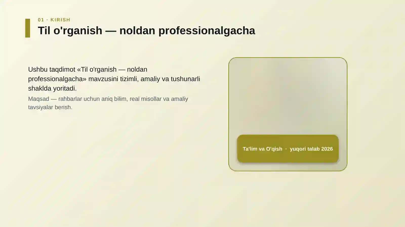 Til o'rganish — noldan professionalgacha 4
