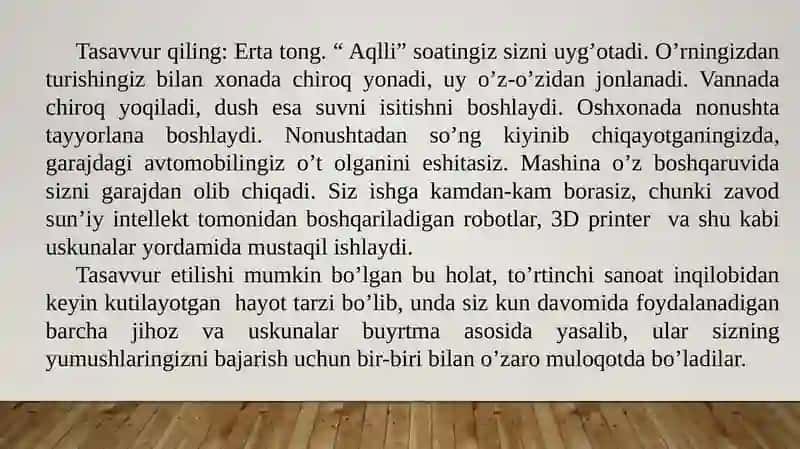 Sanoatda raqamli texnologiyalardan samarali foydalanish Sanoat4.0 konsepsiyasi 4