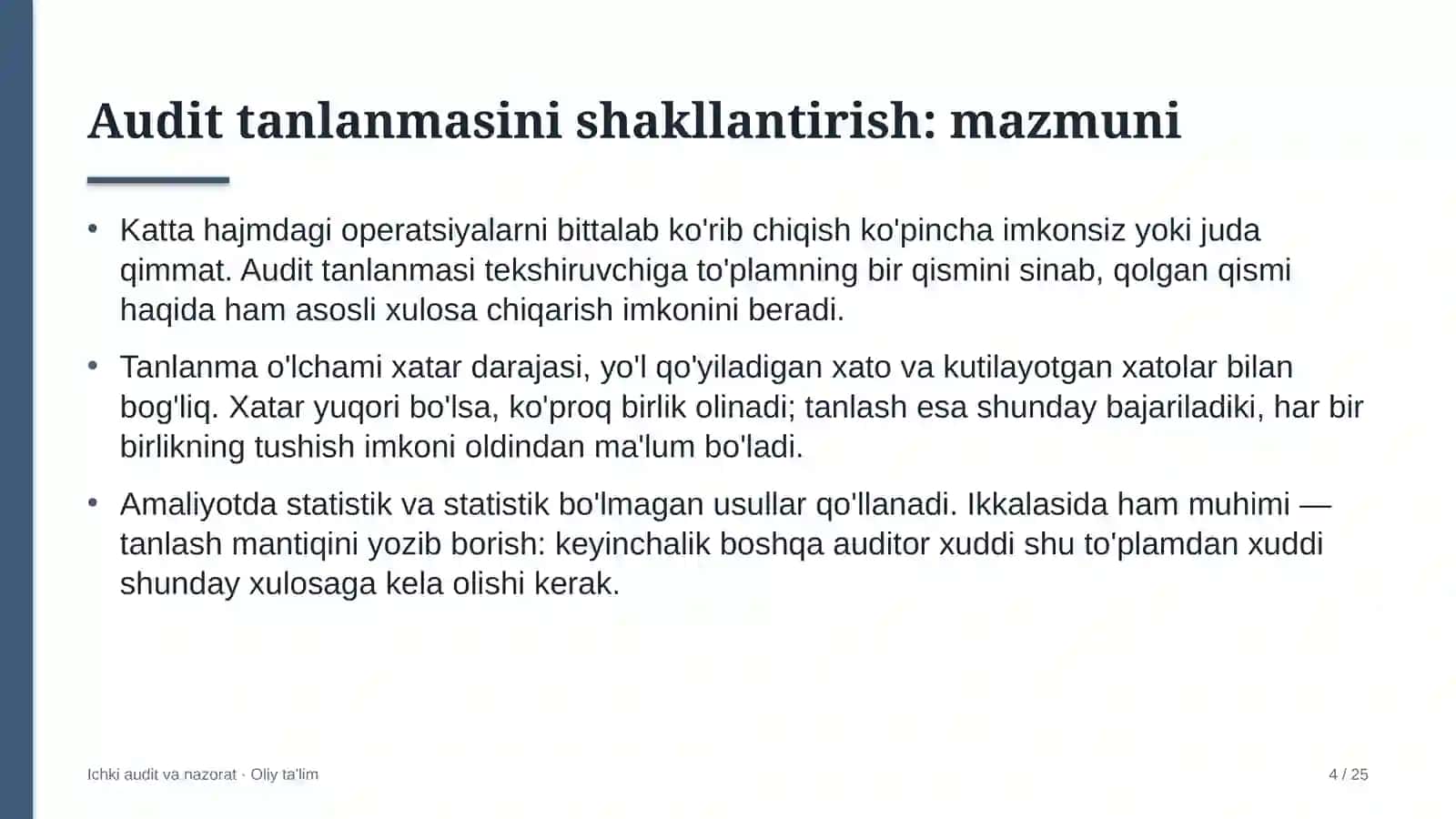 to'qimachilik korxonalarida audit tanlanmasini shakllantirish 5316 4