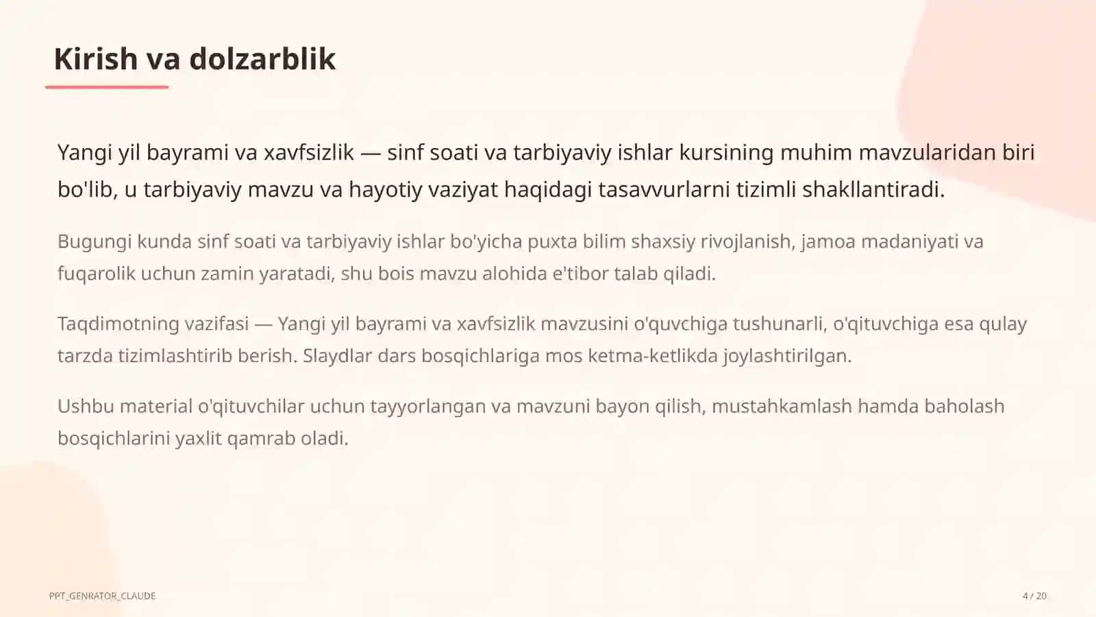 Sinf soati va tarbiyaviy tadbirlar 4