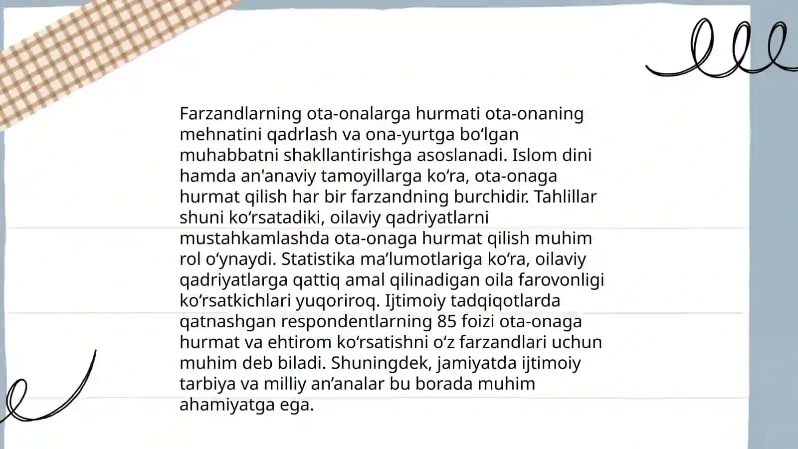 Xalq pedagogikasida ota ona va farzandlarning oʻzaro munosabatlari 4