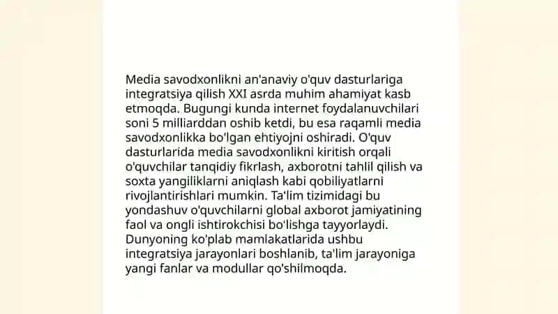 Media savodxonlikni ta'lim dasturlariga qanday kiritish mumkin 4