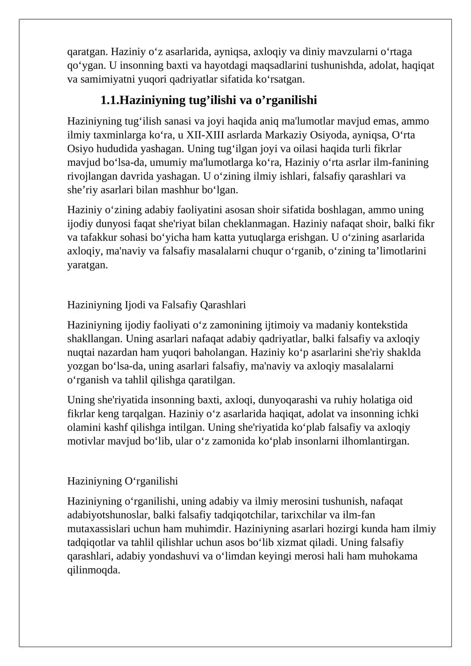 Haziniyning Hayoti va Ijodiy Faoliyati 4