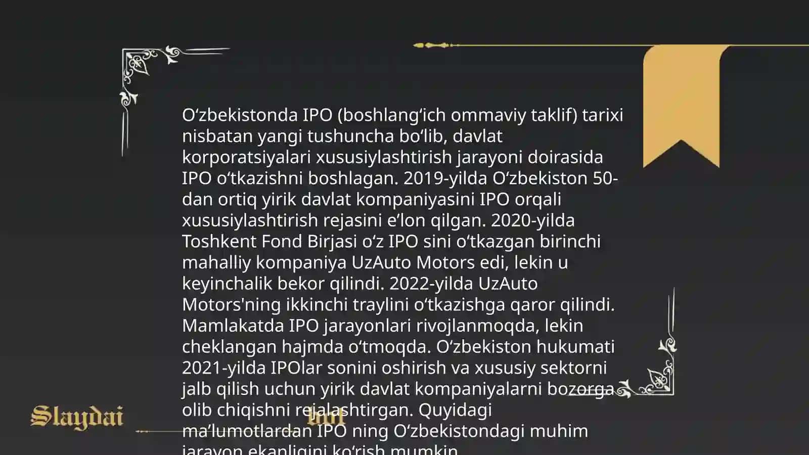 IPO jarayoni nima? 4