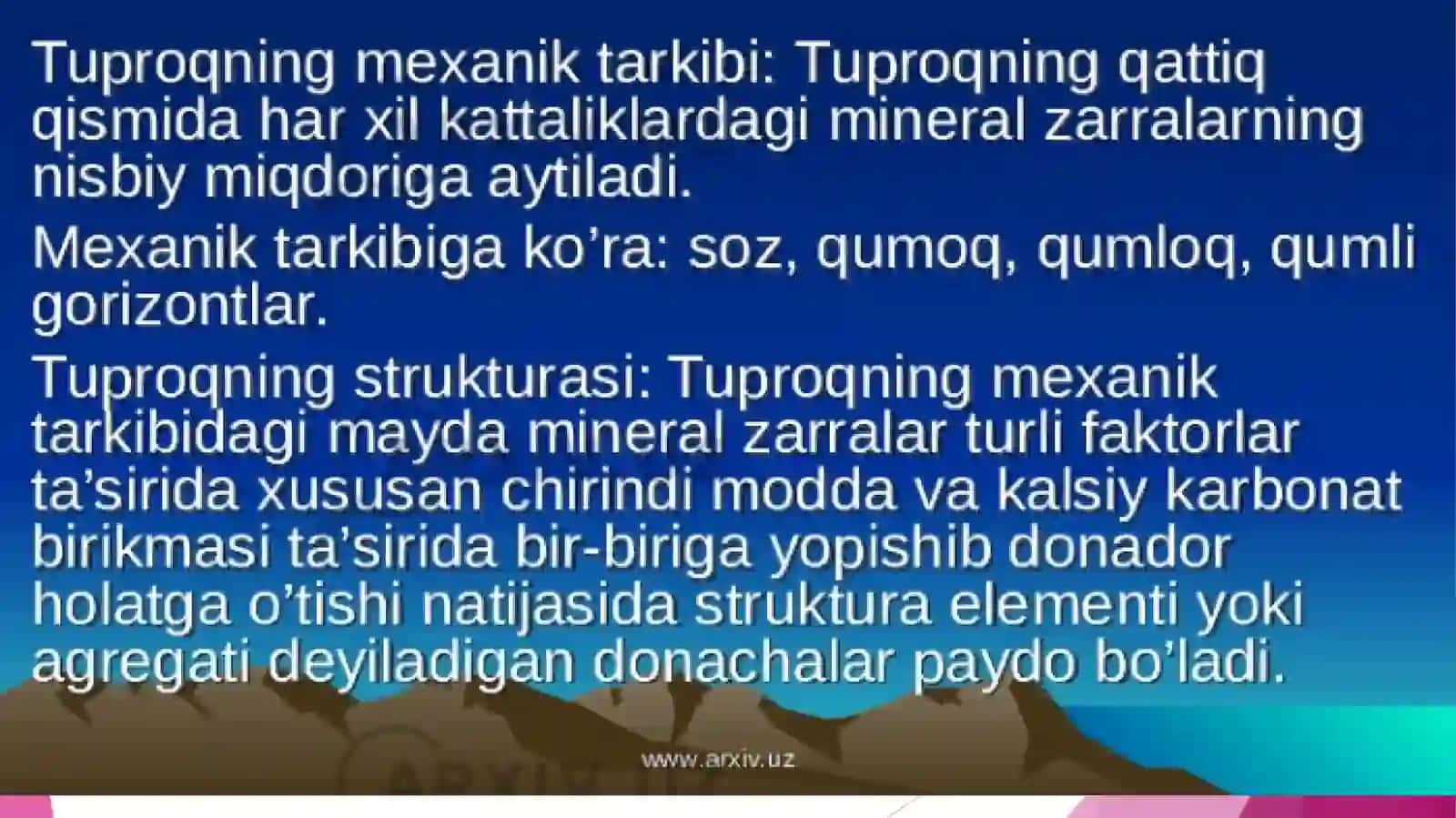 Mexanik  tarkibni  aniqlash  usullarini  o’rganish 4