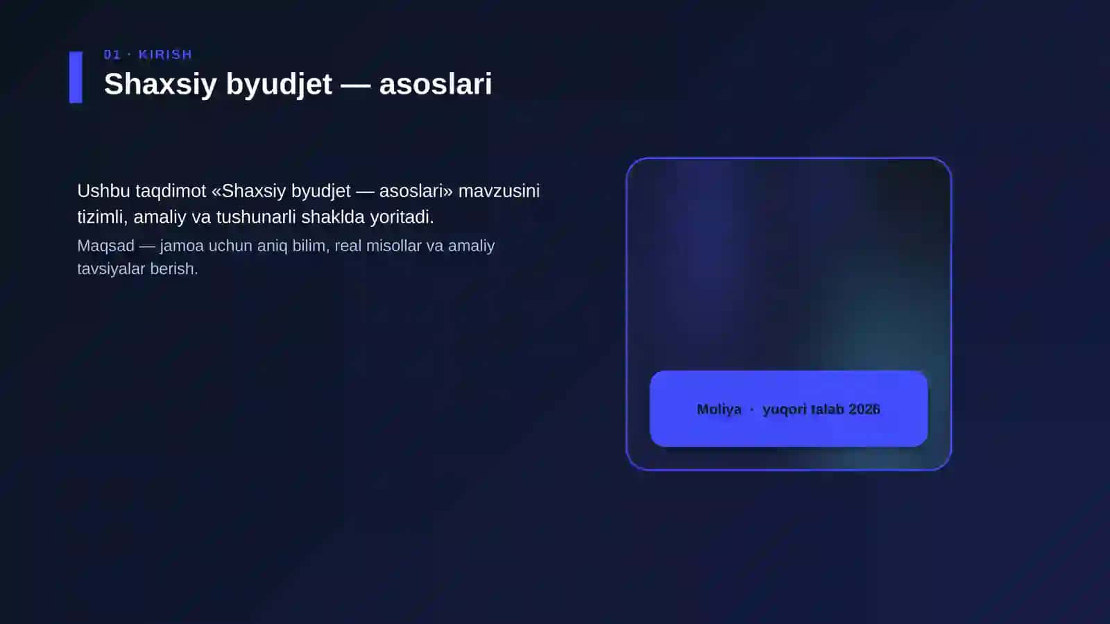 Shaxsiy byudjet — asoslari 4