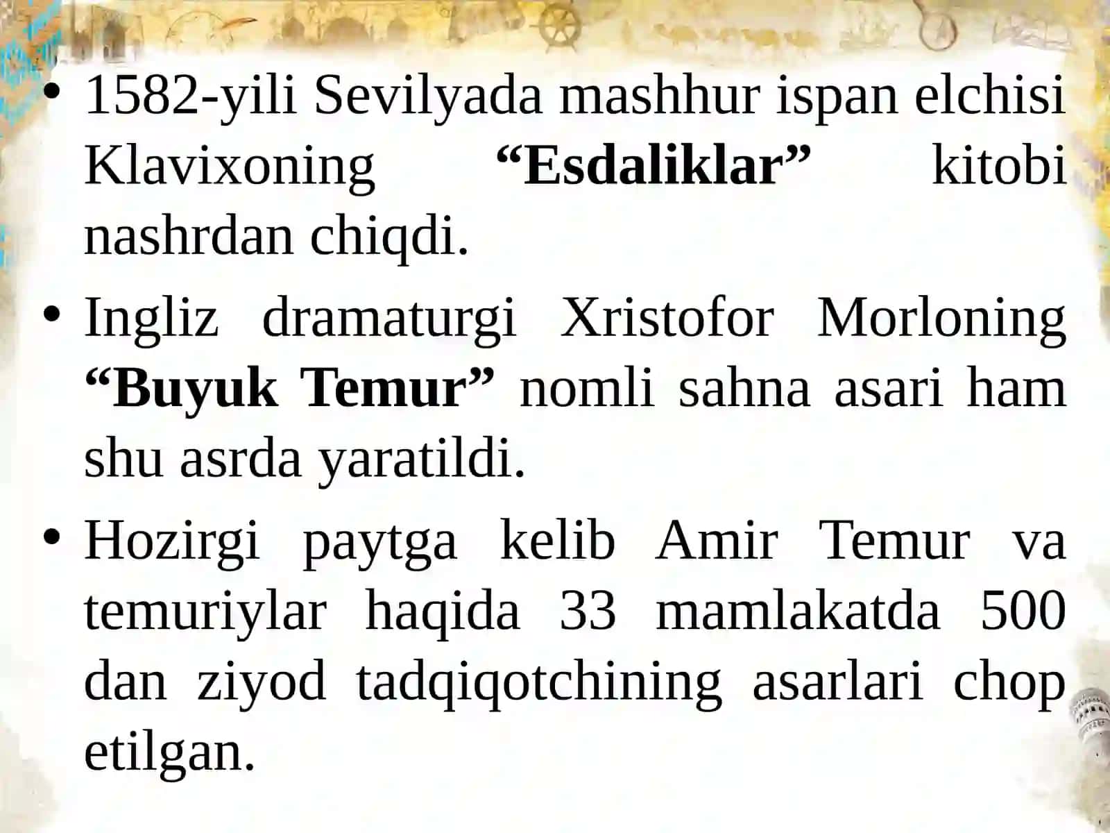 AMIR TEMURNING JAHON TARIXIDA TUTGAN O‘RNI 4
