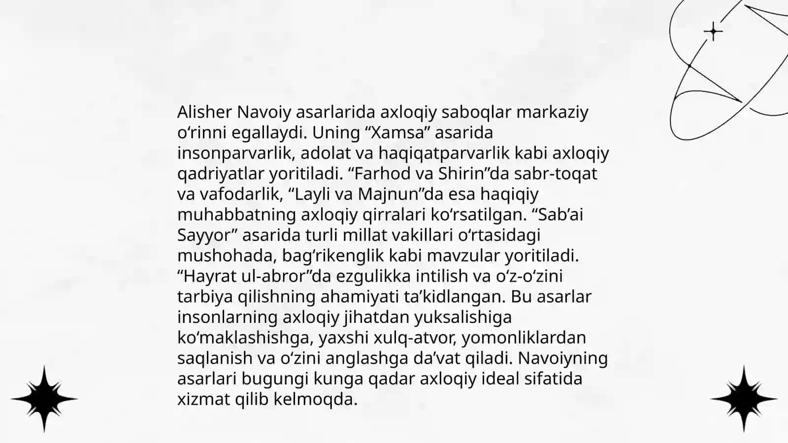 Alisher Navoiy haqidagi rivoyatlarning bolalar tarbiyasiga ta'siri 4