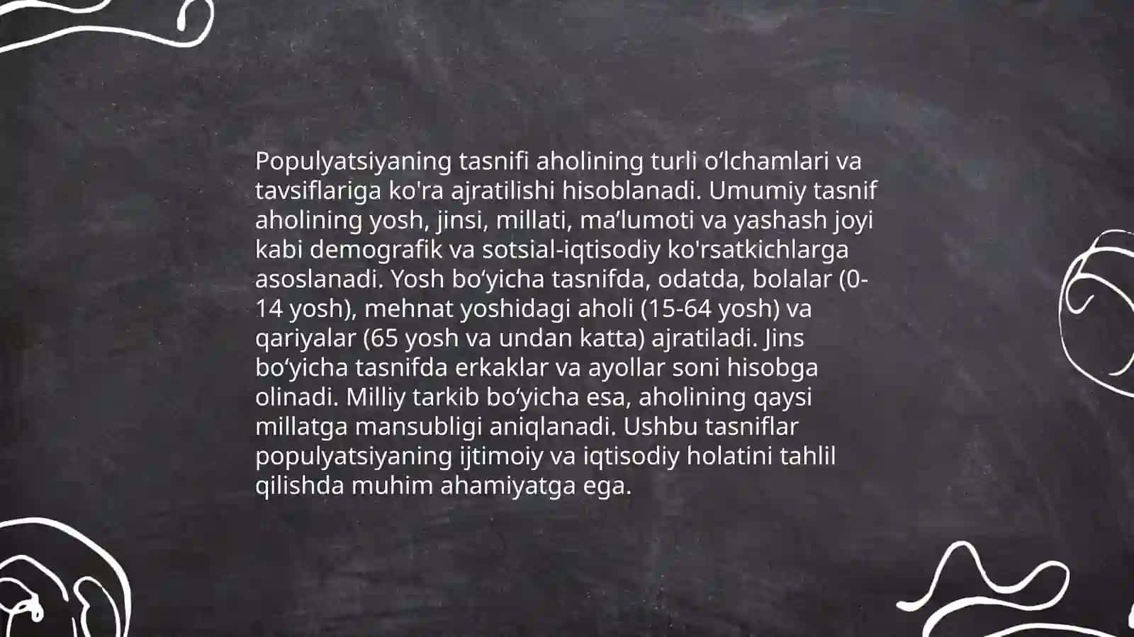 Populyatsiyalarning umumiy tasnifi. Populyatsiyalarning asosiy xususiyatlari 4