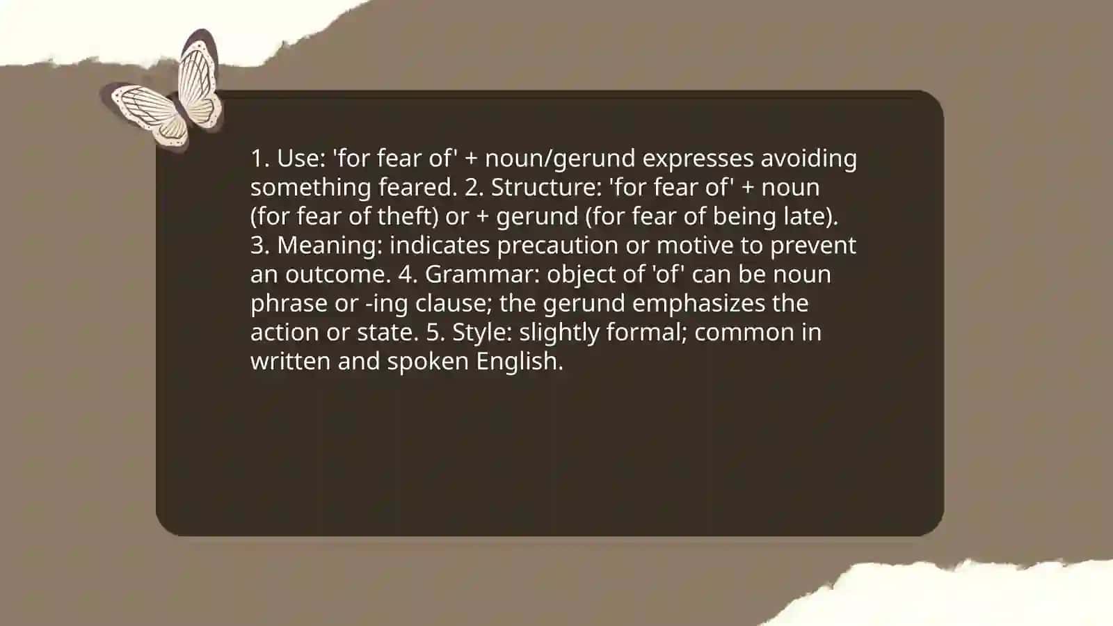 For fear 4