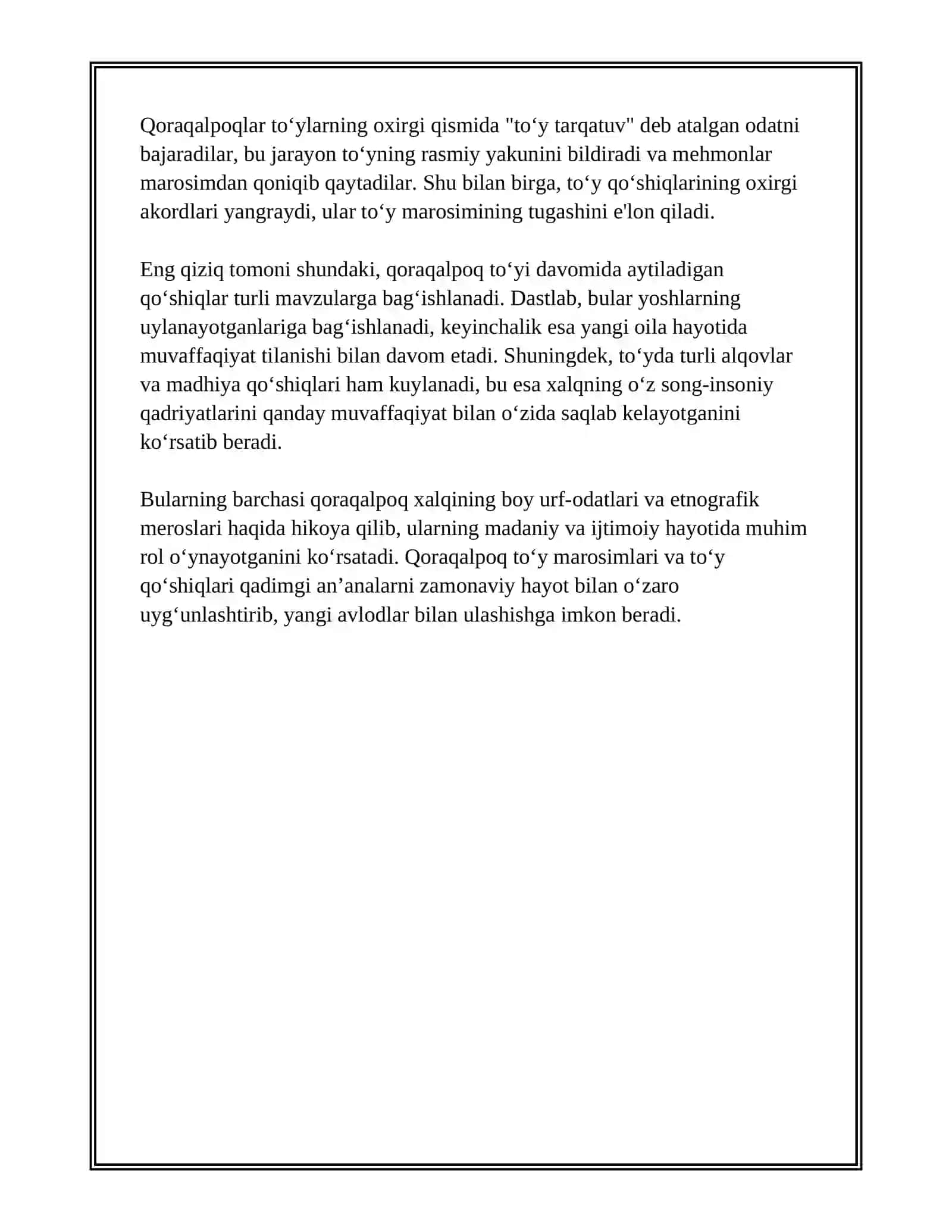 QORAQALPOQ XALQINING URF-ODATLARIGA BOG‘LIQ FOLKLOR VA ETNOGRAFIK MEROSLAR 4