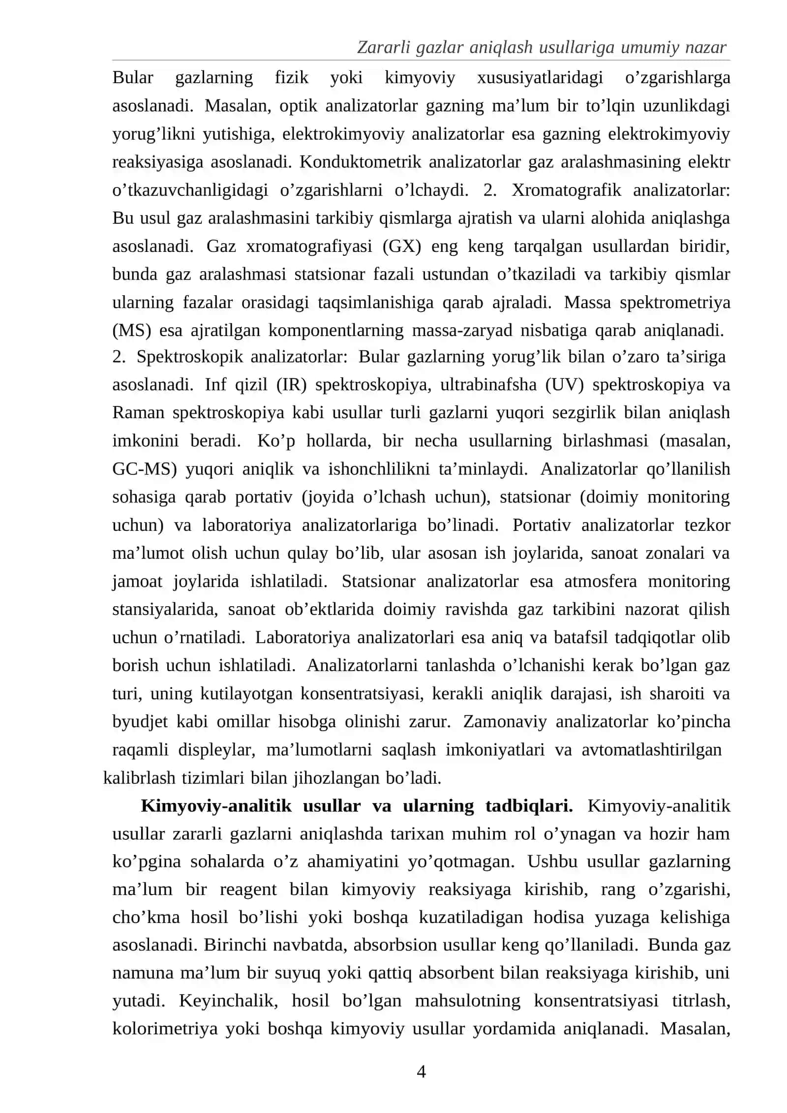 Zararli gazlar miqdorini aniqlash metodikasi 4