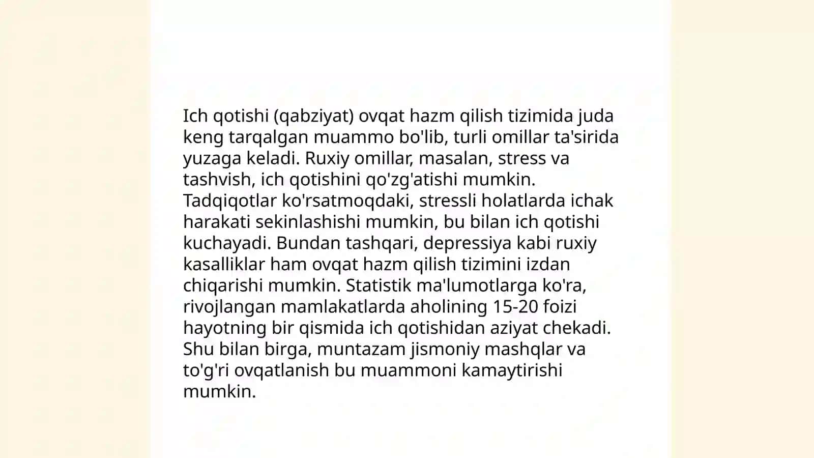 Ich qotishning sabablari 4