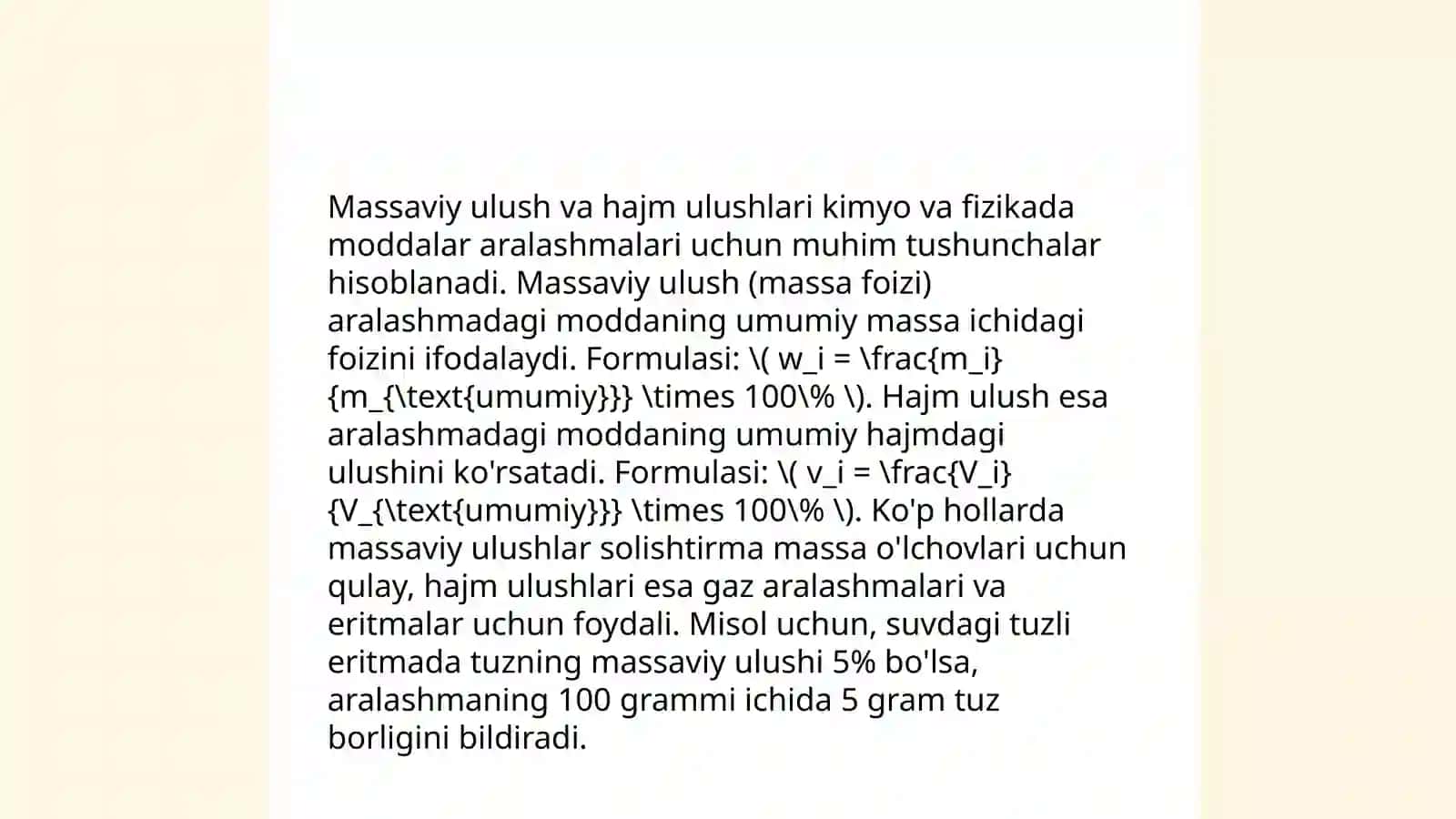 Konsentrlar bo‘yicha masalalar yechish ustida ishlash 4