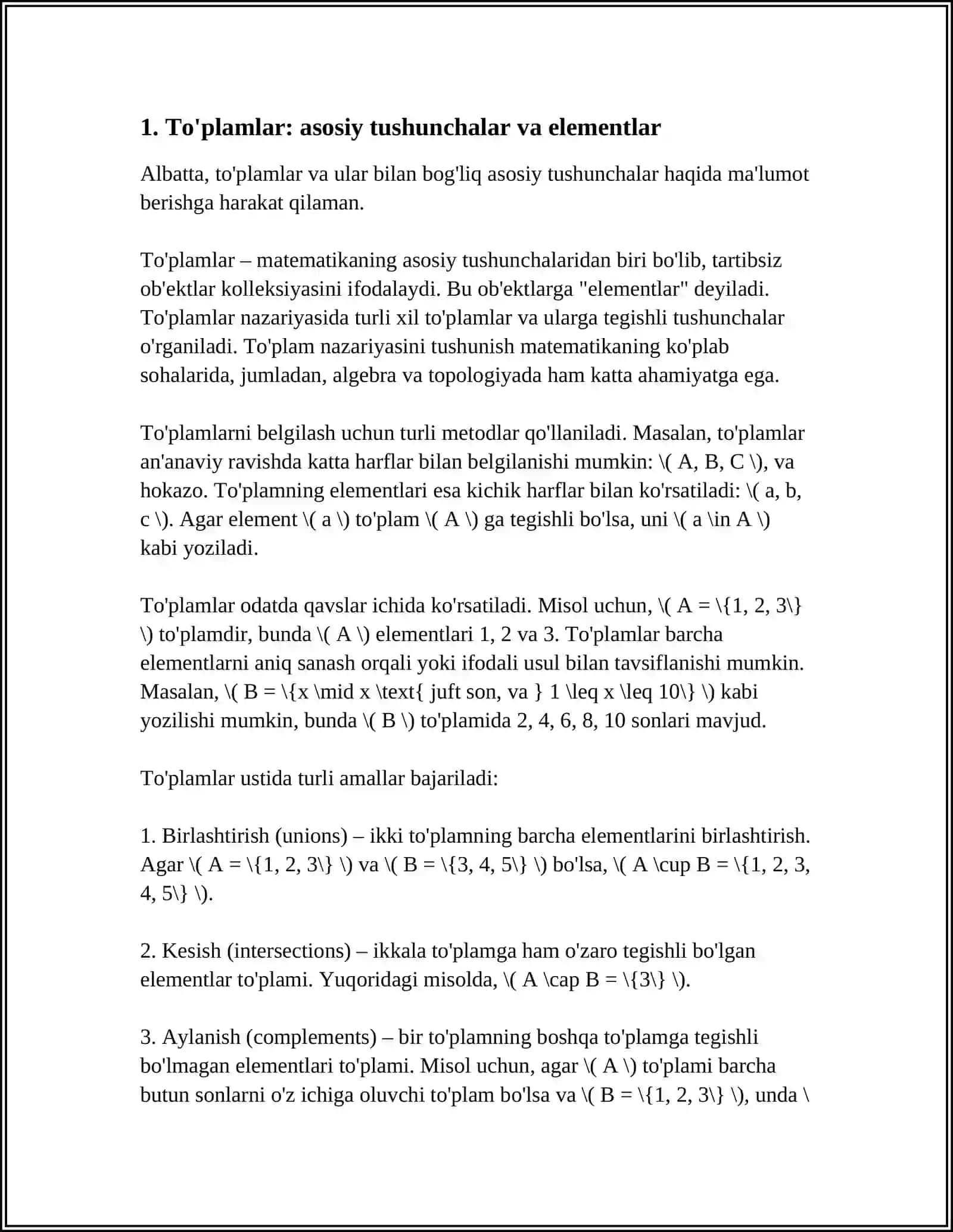 MUSTAQIL ISHLARNING TAVSIYA ETILADIGAN MAVZULARI 4