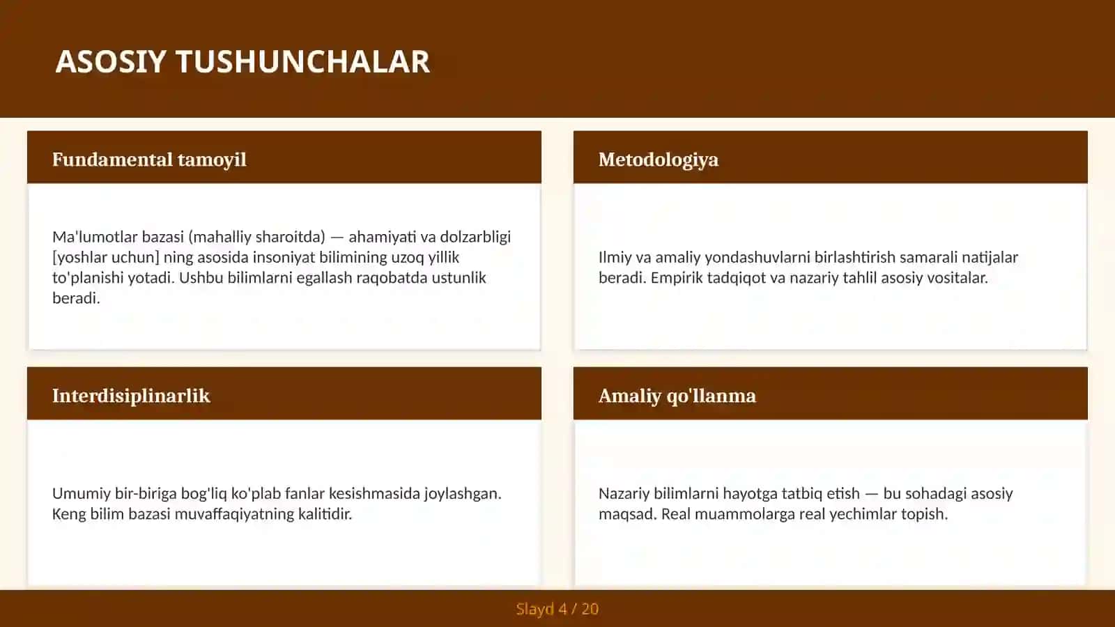 Ma'lumotlar bazasi (mahalliy sharoitda) — ahamiyati va dolzarbligi [yoshlar uchun] 4