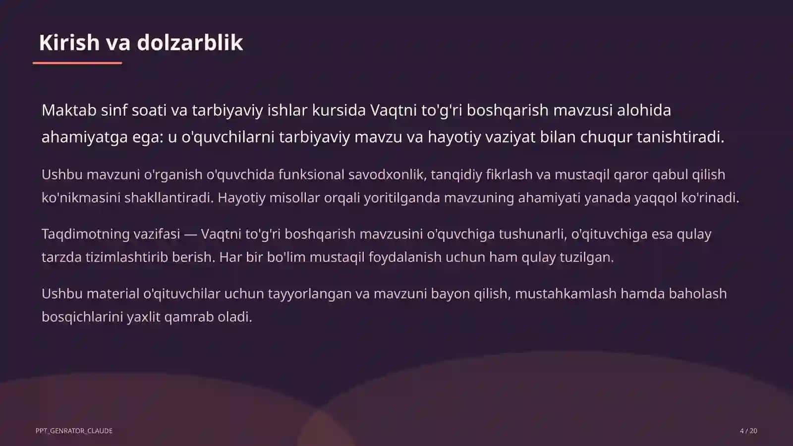 Vaqtni to'g'ri boshqarish 4