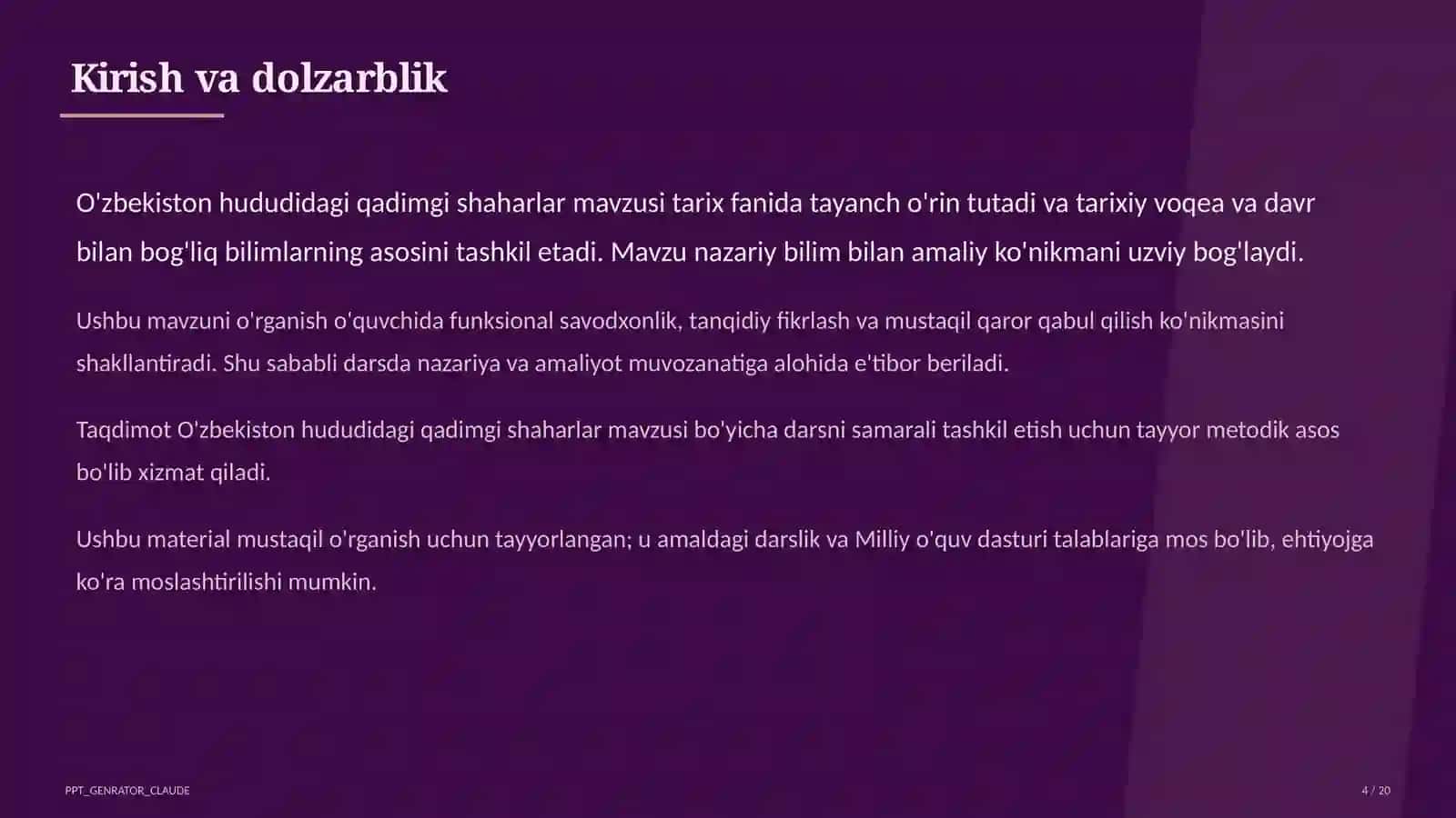 O'zbekiston hududidagi qadimgi shaharlar (5-sinf) 4