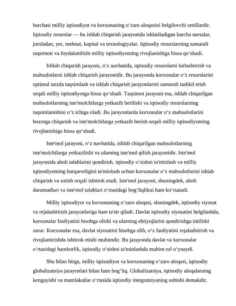 Milliy Iqtisodiyot va Korxonaning O‘zaro Aloqasi 4