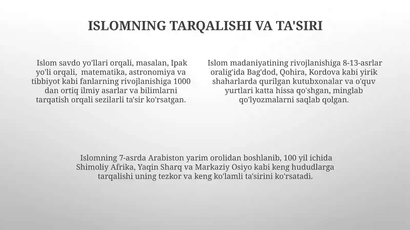 Islomdini tarixi va madaniyati 4