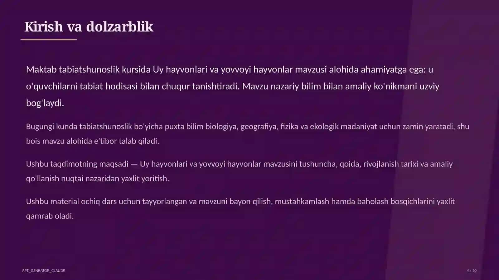Uy hayvonlari va yovvoyi hayvonlar (1-sinf) 4