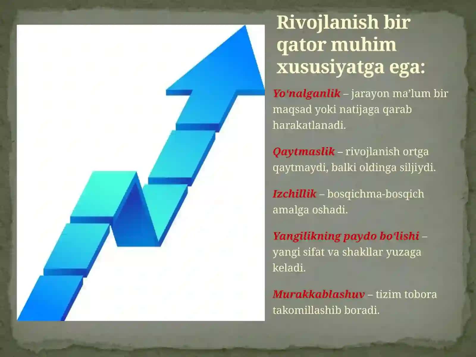 Rivojlanishning umumiy qoidalari va kategoriyalari 4