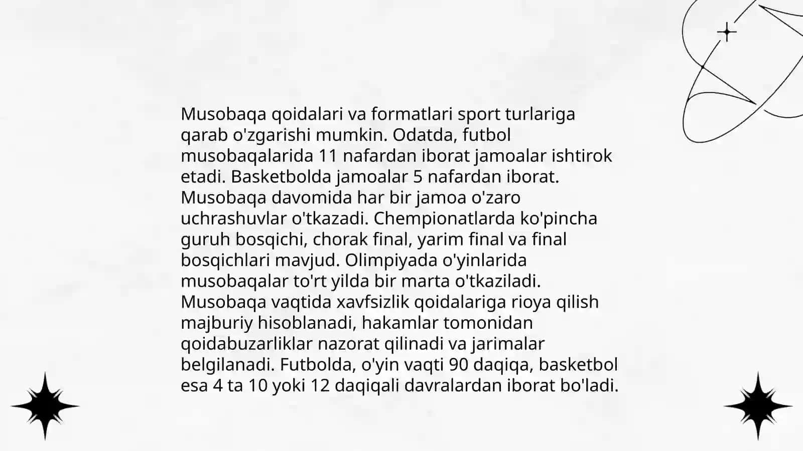 Musobaqa qoidalari va formatlari 4